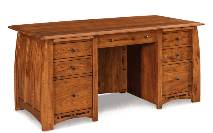 Boulder Creek Executive Desk with two pedestals