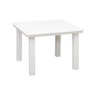 White square poly lumber outdoor dining table